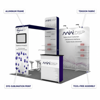 Stand d'exposition modulaire en aluminium 10x10 pieds, présentoir portable à montage rapide, réutilisable, sublimation par transfert thermique avec étagères