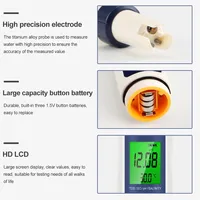 Testeur numérique de qualité de l'eau 5 en 1 PH TDS EC Salinité Thermomètre avec rétroéclairage Modèle 9909