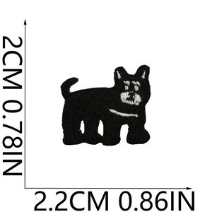 Patchs brodés animaux de dessin animé de petite taille en feutre non tissé et fil de polyester, motifs mignons chiot, fleur, cœur, pour la décoration de vêtements et sacs - Product Image 2
