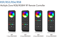 Télécommande sans fil 2,4 GHz RS4 à 4 zones RGB/RGBW avec variateur d'intensité pour éclairage domestique intelligent, réglage des couleurs et molette tactile