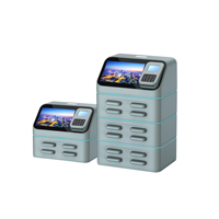 Station de recharge rapide pour banques externes, ordinateurs portables, appareils photo, montres connectées, avec écran tactile, paiement sans contact par carte de crédit NFC, 8 emplacements, pour la location.