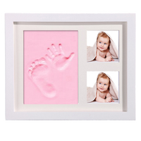 Kit de moulage de mains et de pieds de nouveau-né en MDF durable pour cadre photo de révélation du sexe du bébé