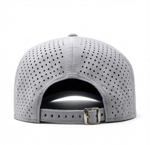 Custom Embroidered <b>Flat</b> Bill Perforated Breathable 7 Panel Baseball <b>Hat</b> Laser Cut Holes <b>Hat</b> Unisex Adjustable Golf <b>Hat</b> - Product Image 3