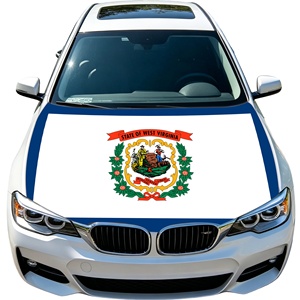Bandera de Coche Personalizada de Fábrica con la Bandera del Estado de Virginia Occidental de EE. UU., Sublimada, de Spandex y Poliéster, para Cubrir el Capó del Coche, para Exteriores - Product Image 1