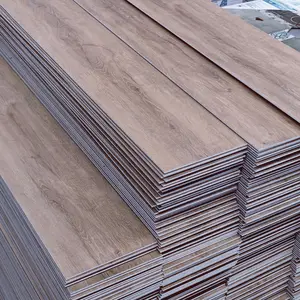 豪華なECO OEMODM木目調寄木細工の効果接着剤ダウン木製ビニール板タイルPVC床用家
