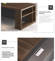 Bureau en bois simple et moderne en forme de L pour le patron ou le PDG de l'espace de travail exécutif