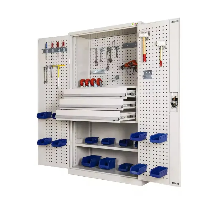 Practical Steel 2 Door large capacity Workshop repair Garage used Multifunction Storage Tool Cabinet