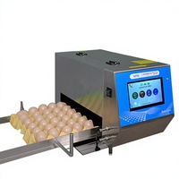 Impresora de inyección de tinta para huevos de seis cabezales, totalmente automática, de alta velocidad, portátil, para codificación de fecha, número de serie y código de barras en bandejas completas