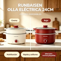 Marmite électrique multifonctionnelle 220V 3L 800W, 24cm antiadhésive tout-en-un pour la famille, couleur et logo personnalisables