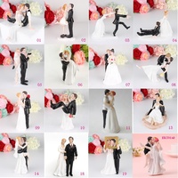 Figurines amusantes en résine de mariée et marié pour gâteau de mariage, décoration de fête pour Monsieur et Madame