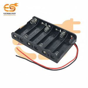 Support de piles AA 6 cellules en plastique dur avec fil 1.5V X 6 cellules = 9 volts Pack de 1 accessoires de batterie - Product Image 1