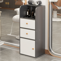 Armoire à outils pour salon de coiffure et barbier en bois et métal avec tiroirs - Chariot de salon moderne pour usage commercial dans les hôtels