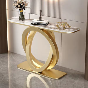 Tavolo Consolle da <span class=keywords><strong>Ingresso</strong></span> Semicircolare da Corridoio e <span class=keywords><strong>Angolo</strong></span>, <span class=keywords><strong>Mobile</strong></span> di Lusso con Vano Portaoggetti dal Design Semplice - Product Image 1