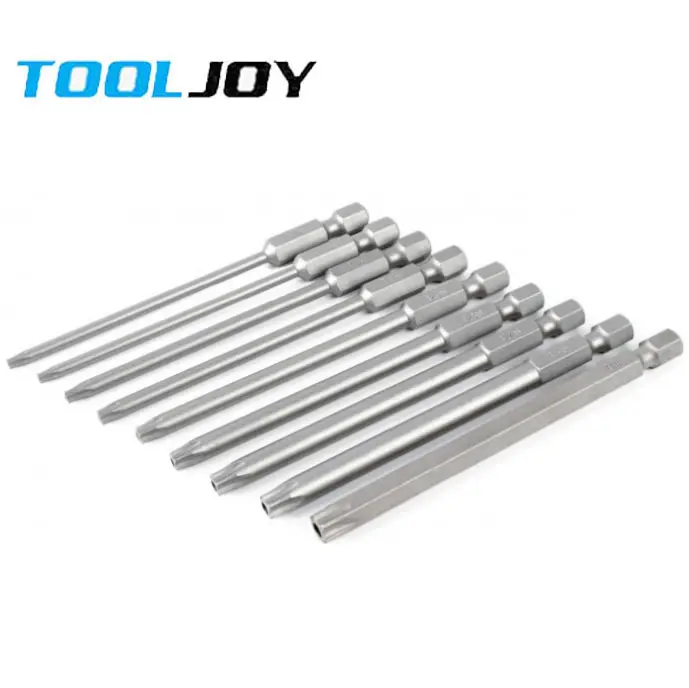 Tooljoy Fabriek Directe Levering Beveiliging Torx Bits Power Blades 9 Delige Set 6.35Mm 1/4 ''75Mm Lengte