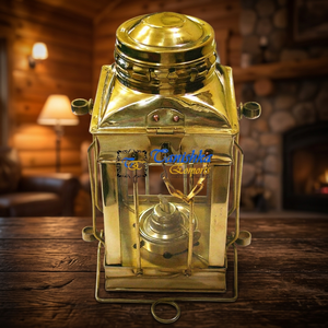 Handmade Polished Brass Home Decorative Nautical Ship Collectible <b>Lamp</b> Marine Theme Christmas Lighting - Product Image 3