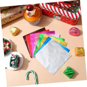 Papel de aluminio de 10x10cm para envolver chocolate, papel de lámina a cuadros de grado alimenticio, envoltura de chocolate, lámina de envoltura de chocolate personalizada - Product Image 4