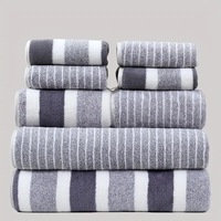 Ensemble de 8 serviettes en microfibre corail, super douces, en gros, pour adultes, hôtel, spa, ensemble cadeau, OEM