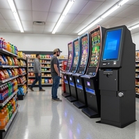 Promotion : Kiosque de rédemption tactile incurvé en acier pour distributeur automatique, sur pied, pour centre commercial, avec garantie d'un an, en anglais