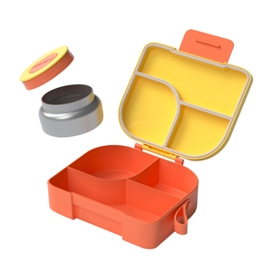Boîte à lunch pour enfants au design mignon, boîte à bento au design éléphant avec poignée en silicone et pot à nourriture en acier inoxydable, nouvel arrivage - Product Image 4