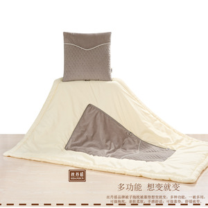 หมอนรองหลังในรถยนต์ ซิดันดัน สีเทา กำมะหยี่ ทรงสี่เหลี่ยม ผ้าห่มอเนกประสงค์ ผ้าโพลีเอสเตอร์ผสมฝ้าย - Product Image 3