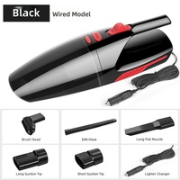 Aspiradora de Coche Húmeda/Seca de 120W y 9000Pa, Portátil, con Cable e Inalámbrica, con Luz LED HEPA, Cable de 3.5m, 2200mAh, para Hogar y Oficina, ABS