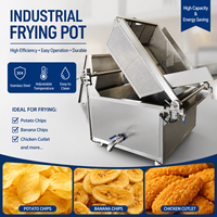 Machine de friture automatique à agitation, Friteuse industrielle à cuve ronde pour chips de plantain, de manioc et de pommes de terre