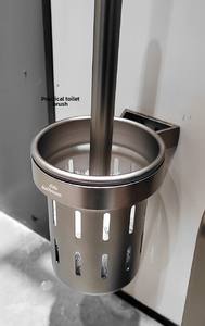 طقم إكسسوارات حمام من خمس قطع مصنوع من الألومنيوم الفضائي المصقول والمطلي بالكروم للفنادق - Product Image 5