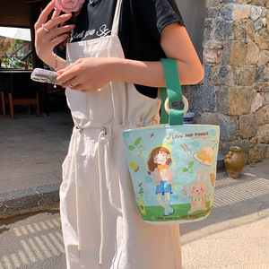 Bolso <span class=keywords><strong>de</strong></span> Lona con Diseño Original <span class=keywords><strong>de</strong></span> Dibujos Animados, Bolso <span class=keywords><strong>de</strong></span> Mano Pequeño con Cierre Magnético para Mujer, Ideal para la Oficina - Product Image 6