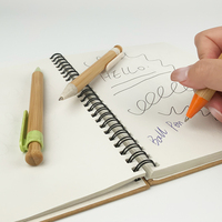 Stylo bille en bambou écologique personnalisé de 1,0 mm avec logo panda, stylo promotionnel fantaisie avec encre bleue/noire