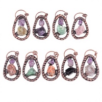 2176 Pierre semi-précieuse naturelle brute, pièce de cristal polie, pendentif, breloque, accessoire de bijoux pour collier DIY Yiwu