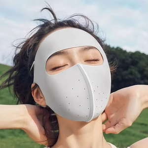Masque de protection solaire UPF50+ pour le visage, respirant, coupe-vent, en soie glacée 3D, polyester, pour l'été - Product Image 1