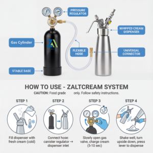 使い捨て99.9%高純度ホイップクリーム用ガスチャージャー/シリンダー - Product Image 6