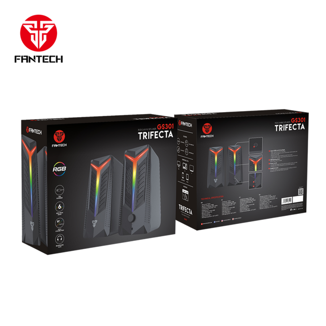 Fantech GS301 RGB Cool Computer 2.0 Game Speaker Notebook Desktop Audio Home Office USB Wired Audio
