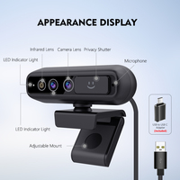 MT823WH minik 4K Win merhaba CMOS otomatik odaklama mikrofon USB Video arama kamerası