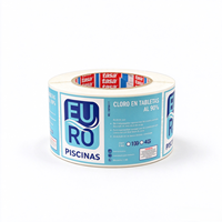 Étiquettes adhésives en vinyle imperméables imprimées sur mesure, impression offset CMYK Pantone pour les pots de comprimés de chlore pour piscine
