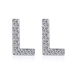 Pendientes con inicial A, oro de 18 quilates, micro pavé de circonitas, para mujer, uso diario. - Product Image 5