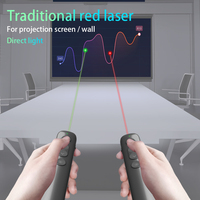 Presentador Inalámbrico USB de 2.4GHz, Control Remoto Portátil con Lápiz Láser Rojo, Alcance de 30m y Función de Subir/Bajar Página para PowerPoint