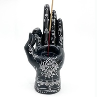 Nouveau design personnalisable en résine artistique gothique, porte-bougie et brûleur d'encens pour la palmistry, la sorcellerie et la protection contre le mauvais œil