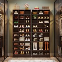 Armoire à chaussures en bois personnalisable avec 30 compartiments indépendants grand organisateur d'entrée de stockage pour le salon