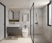 Panneau durable de marbre gris de revêtement de mur de pièce humide de PVC pour le décor intérieur