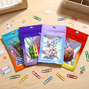 Bolsa al por mayor personalizada con sellado de 3 lados, ventana, cierre hermético resellable, a prueba de fugas, con muesca de fácil apertura, reciclable, directo de fábrica, MOQ bajo - Product Image 1