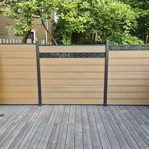 Outdoor Composite WPC 6 Feet Eco-Friendly Fence Panels Garden Decorative Privacy Fence Boards Weatherproof Easy Install High