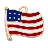 Collier transfrontalier style foulard en alliage, pendentif unique DIY, motif drapeau de la Fête de l'Indépendance américaine, style goutte d'eau, accessoires de bijouterie