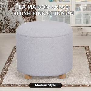 La Maison <strong>Large</strong> Boucle Ottoman Storage Bedroom Seat Bench Stool Teddy Removable Lid Modern Practical Footstool <strong>Pouffe</strong> Stool) - Product Image 2