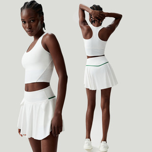 Ensemble de tennis et de yoga grande taille 2 pièces en spandex haute élasticité avec fermeture éclair pour la course à pied, le badminton et les sports pour femmes - Product Image 5