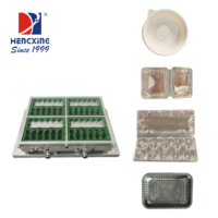 Machine de thermoformage automatique HengXing pour boîtes à hamburgers en PP, PET, PS, PVC, emballages à clapet pour sandwichs, moteur 10-35 cycles/min