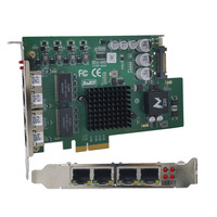 EVUC PCIe-3504 Tarjeta de Red Gigabit Ethernet de 4 Puertos I350-AM4 PCIe Gen2x4 PoE 30W/Puerto 120W Total 802.3af/at para Cámara de Visión Artificial