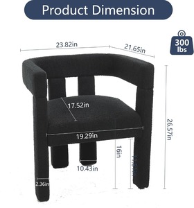 <span class=keywords><strong>Set</strong></span> di 2 Sedie da Pranzo Moderne / Sedie per Soggiorno, Poltrona in Tessuto, <span class=keywords><strong>Sedia</strong></span> Imbottita a Botte - Product Image 5