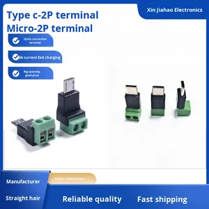 Tipo C macho/Micro macho a 2 pines 5V Adaptador de terminal verde sin soldadura Nueva condición para carga de teléfono móvil y computadora - Product Image 2