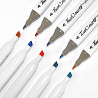 Lot de marqueurs double pointe monochromes pour étudiants, idéal pour la peinture et l'aquarelle, papeterie créative, avec logo personnalisable
